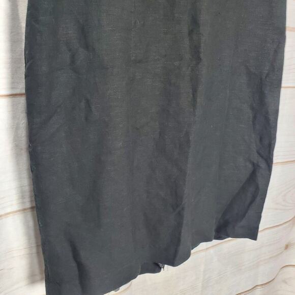 Adolfo Studio Vintage Dress Women Size 6P Black Linen Y2K Friends Whimsygoth LBD - Picture 4 of 11
